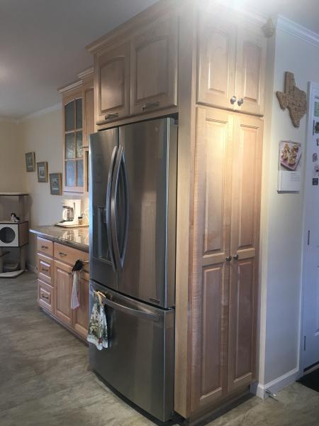 Pantry cabinet next discount to refrigerator